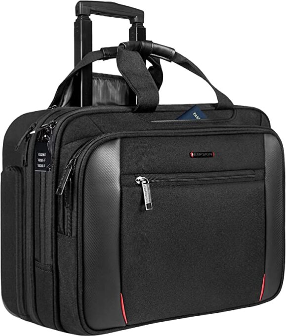 EMPSIGN Rolling Laptop Bag, 17.3-inch Computer Bag